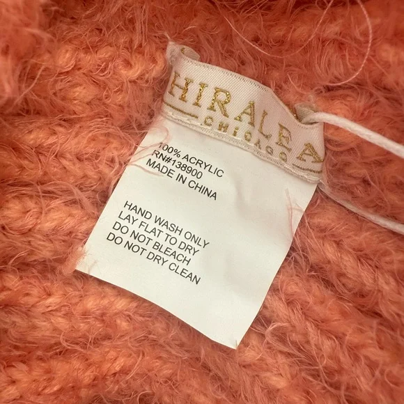 Shiraleah Peach Fuzzy Pom-Pom Beanie - Picture 3 of 4